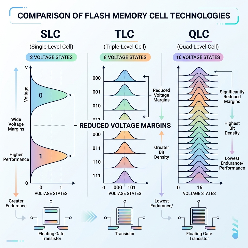 NAND 類型電壓分佈對比